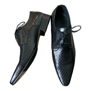 Serdaomani Men’s Black Leather‎ Point Dress Shoes 7.5 EU 40